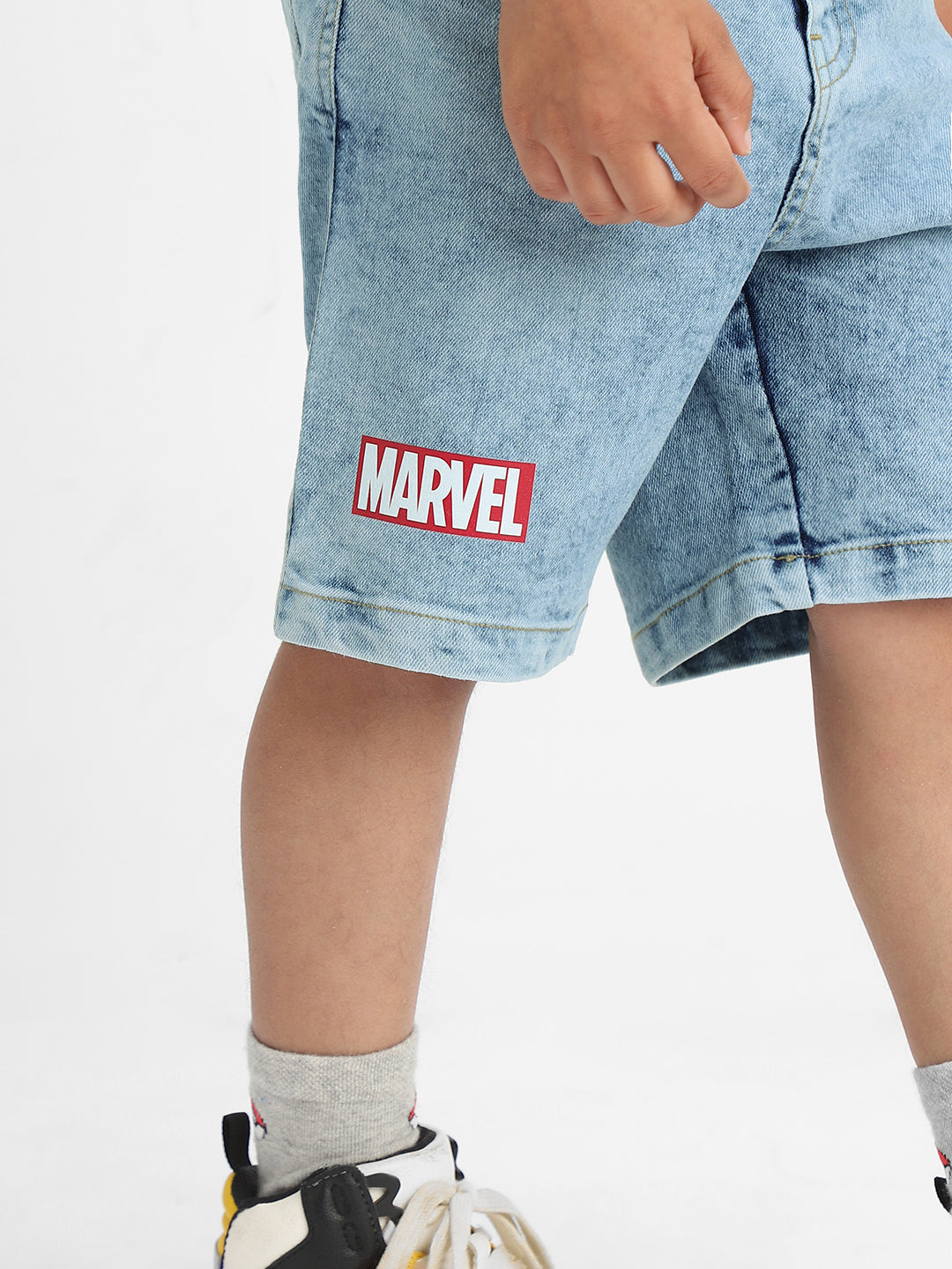 Nautinati Marvel T-shirt and Denim Shorts Set for Boys | Age 2 - 10 Years