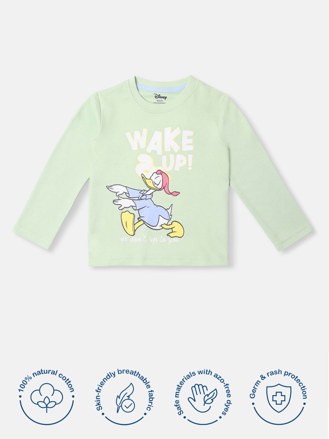 Nautinati Disney Donald Duck Baby Boys Casual T-shirt Track Pants (Green & Blue)