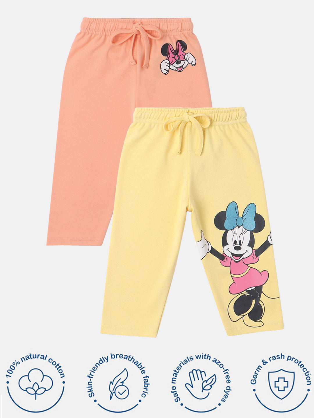 Nautinati Disney Minnie Mouse Legging For Baby Girls (Multicolor Pack of 2)