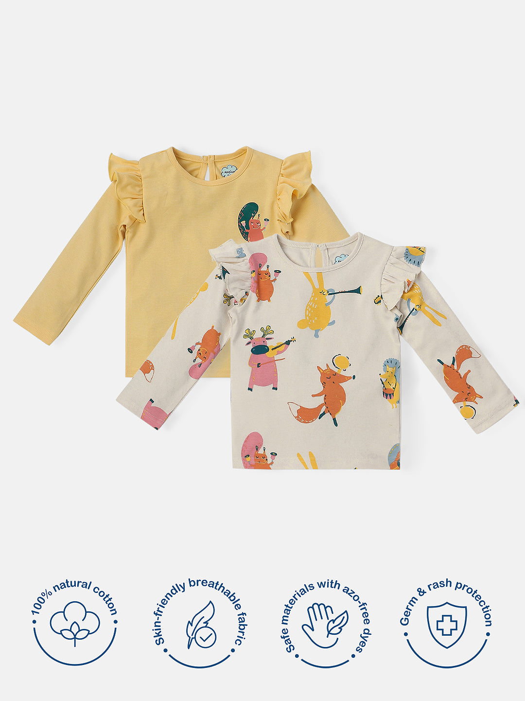 Nautinati Infants 100% Cotton Pack of 2 T-shirt