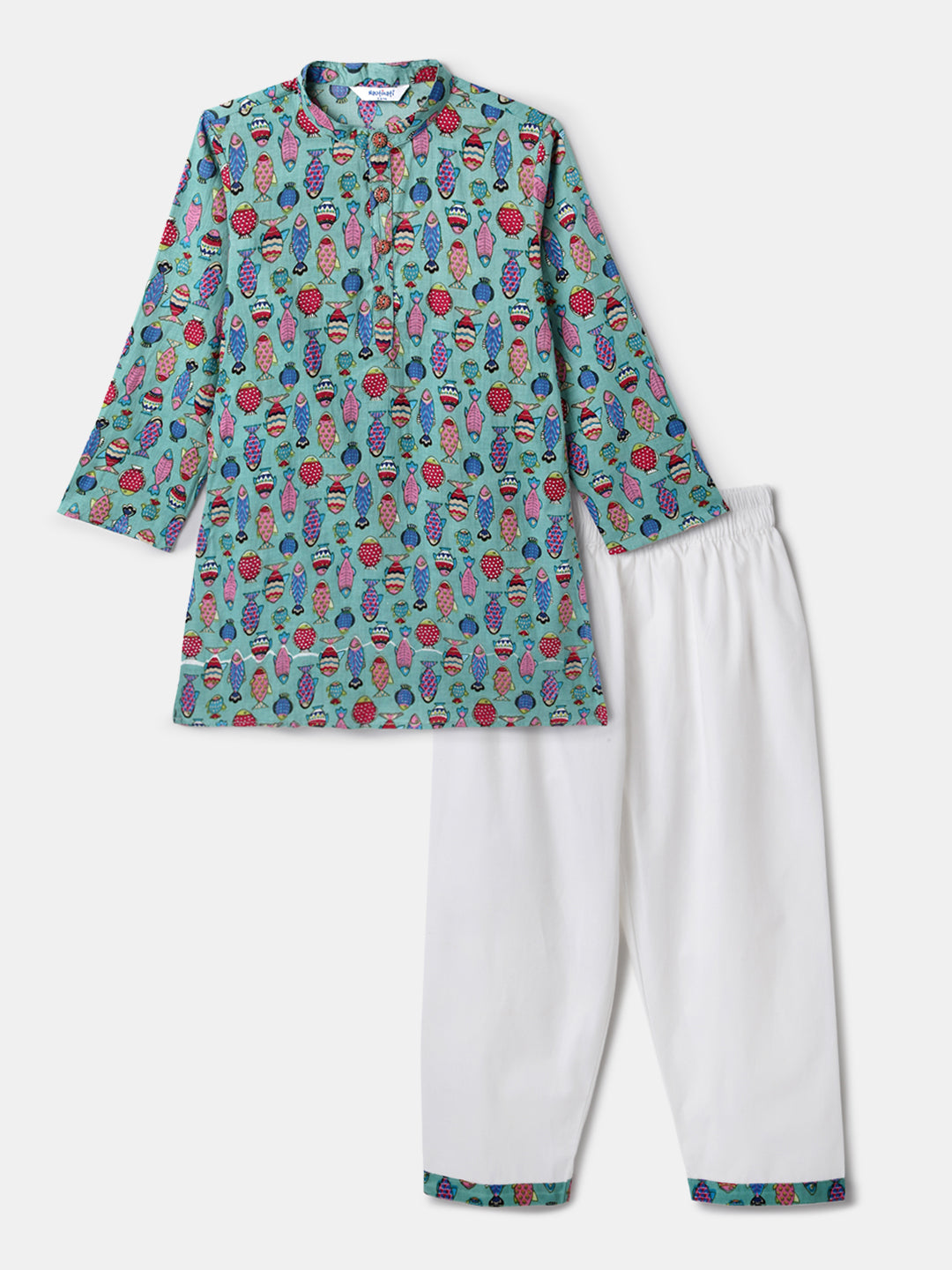 Nautinati Boys' Cotton Festive Kurta and Pyjama Set | Block Print Kurta | Age 2-10 Years