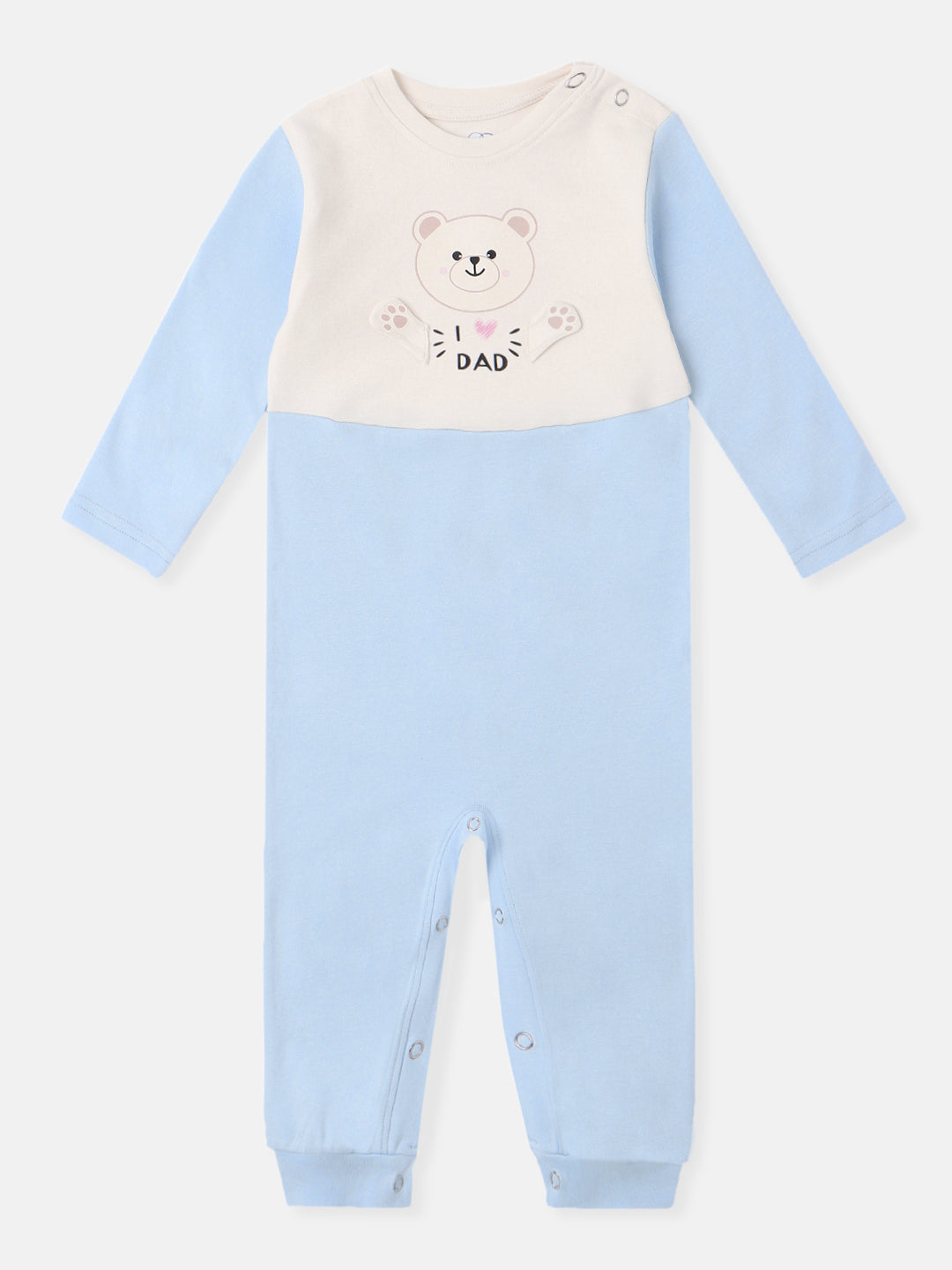 Nautinati Infants Premium Cotton Colourblock & Graphic Printed Sleepsuit