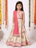 Nautinati Pink & Cream Festive Ethnic Set for Girls – Cotton Comfort & Style