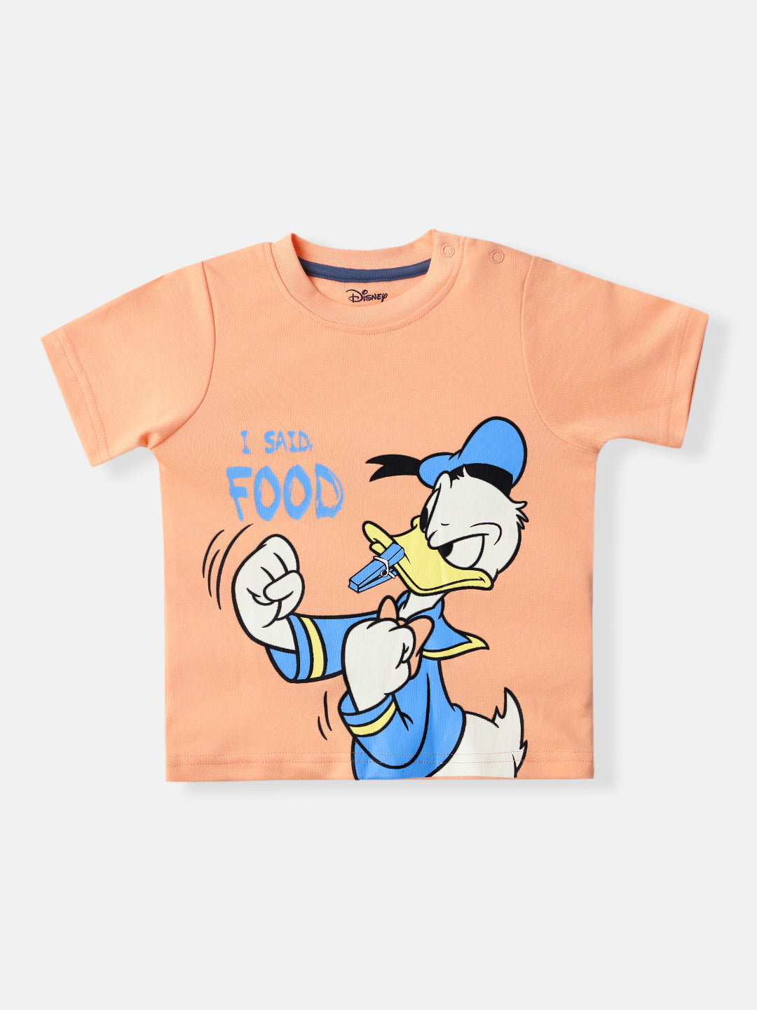 Nautinati Disney Donald Duck Baby Boys Pure Cotton Regular T Shirt (Orange, Pack of 1)