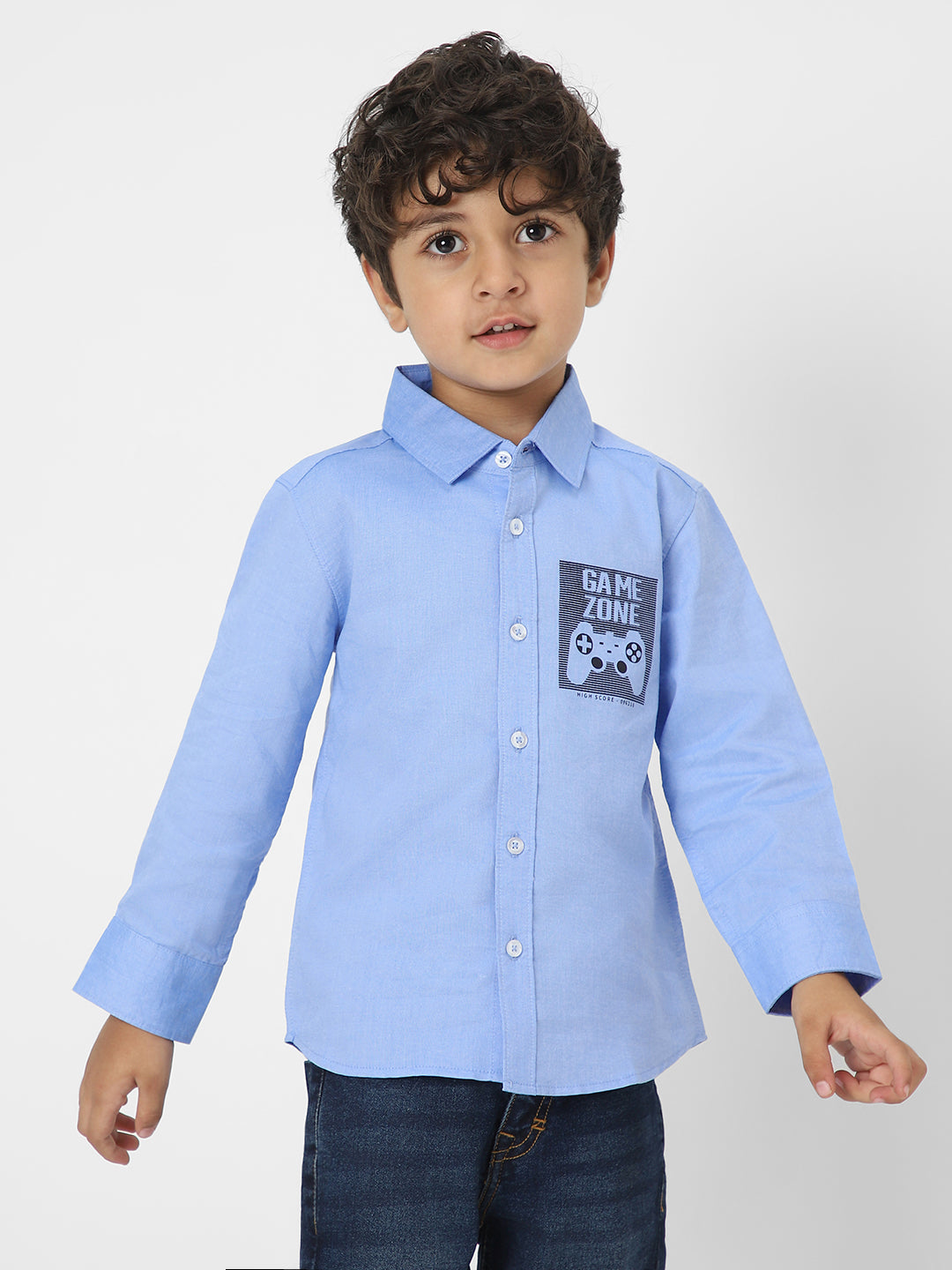 Nautinati Boys Cotton Printed Shirt