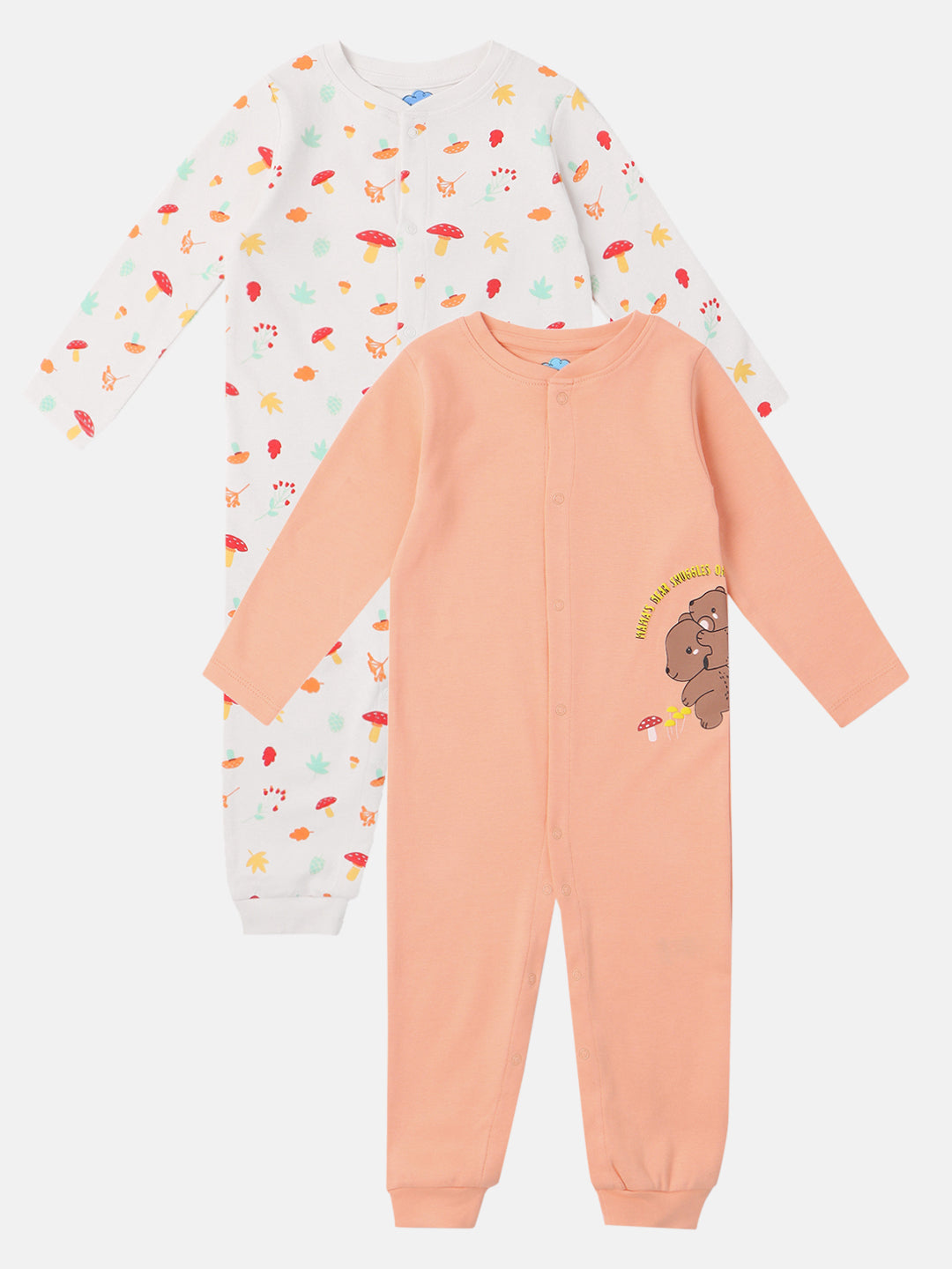 Nautinati Infants Premium Cotton Graphic Printed Pack of Sleepsuits