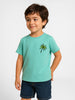 Nautinati Teal Puff-printed Oversized T-shirt for Boys