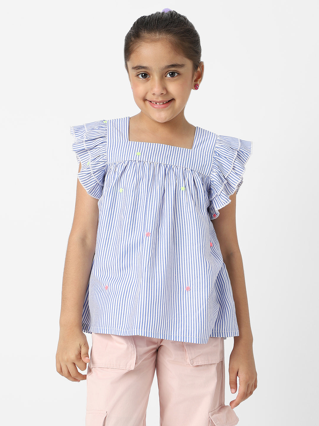Nautinati Girls' Cotton Striped Top