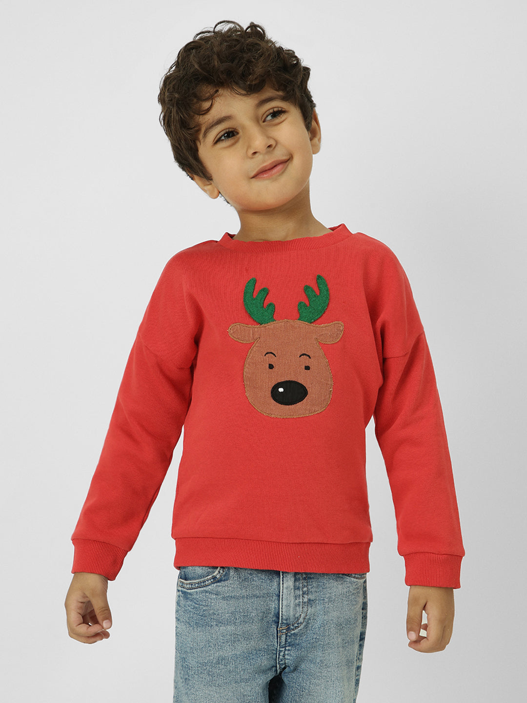 Boys Holiday-Themed Applique Design Sweatshirt