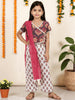 Nautinati Red & White Festive Ethnic Set for Girls – Cotton Comfort & Style