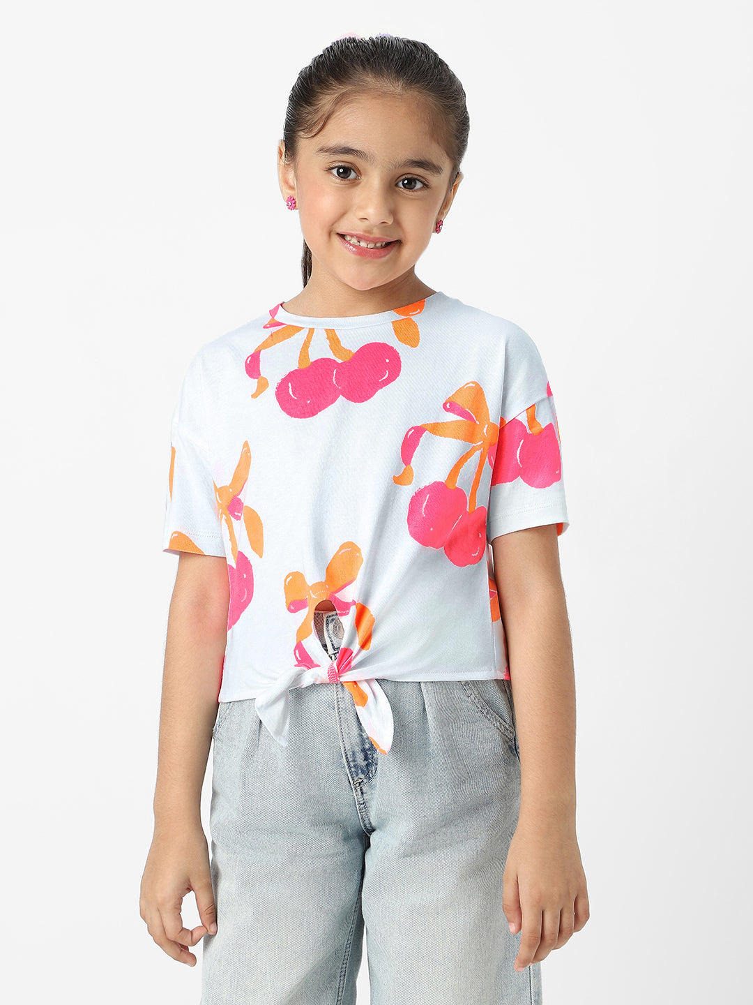 Nautinati Girls' Cotton Tie-up Top