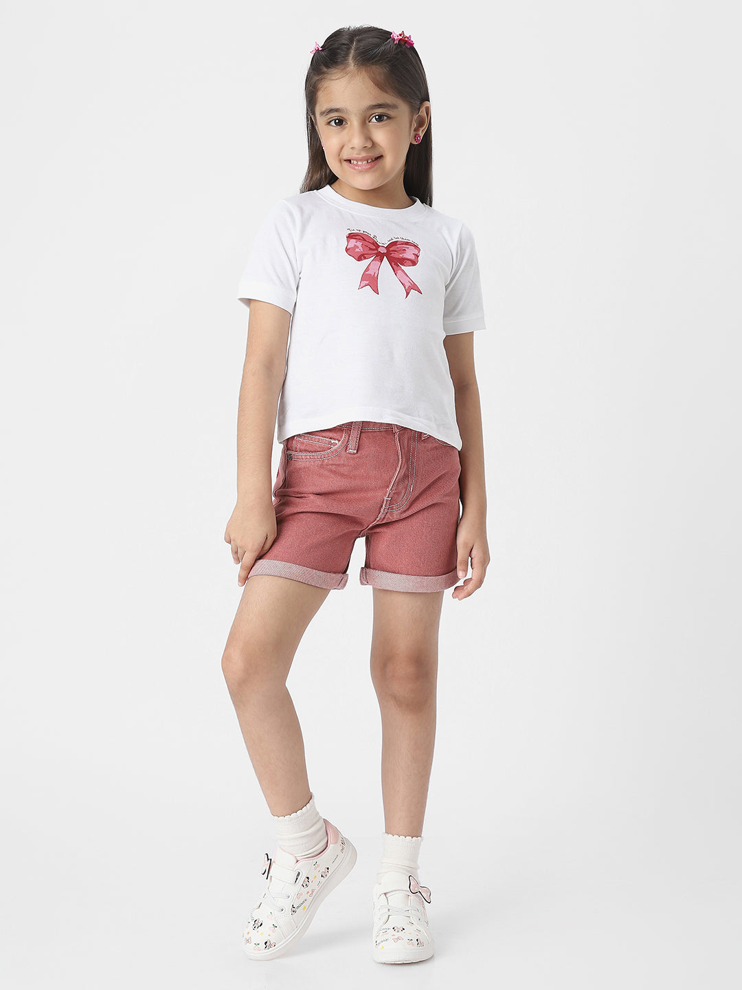 Nautinati Girls' Cotton Combo Set of Top and Shorts