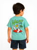 Nautinati Teal Puff-printed Oversized T-shirt for Boys