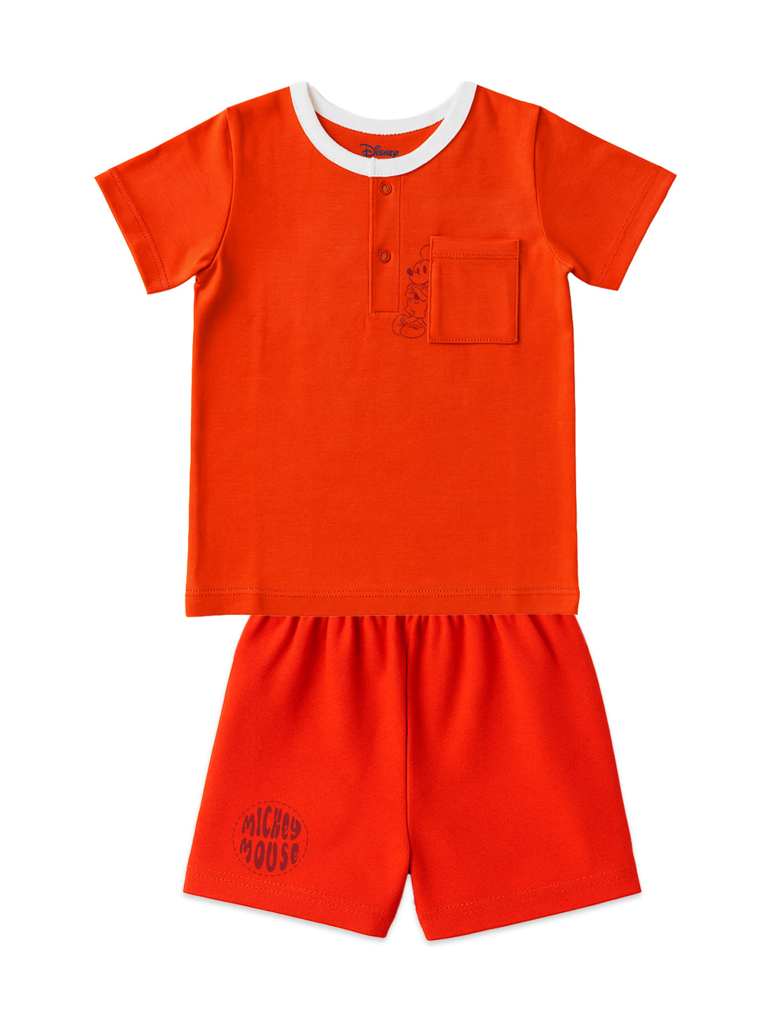 Nautinati  Cotton Mickey Mouse T-shirt & Shorts Set for Boys