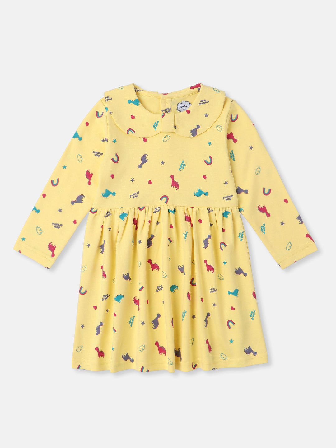 Nautinati Infants Cotton All Over Graphic Print Dress with Matching Headband