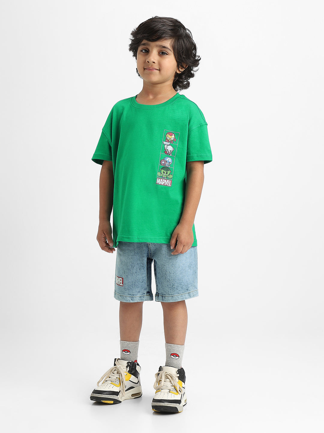 Nautinati Marvel T-shirt and Denim Shorts Set for Boys | Age 2 - 10 Years