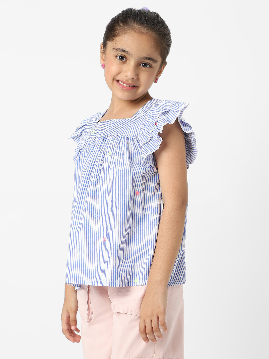 Nautinati Girls' Cotton Striped Top