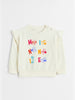 Nautinati White & Blue Typography Sweatshirt Set for Girls