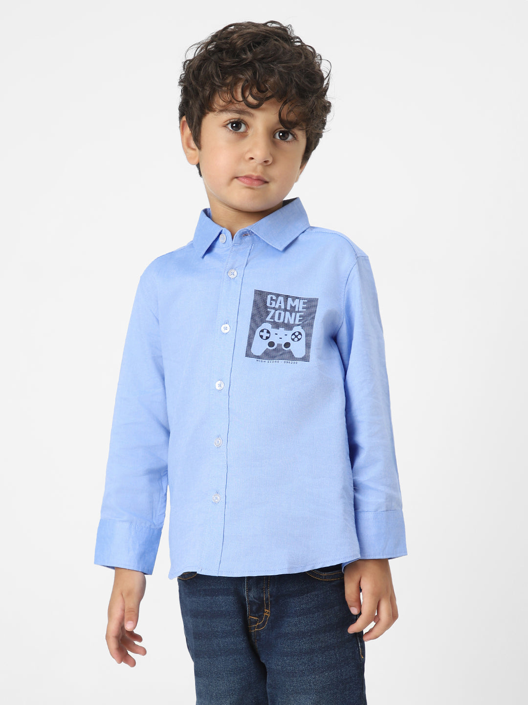 Nautinati Boys Cotton Printed Shirt