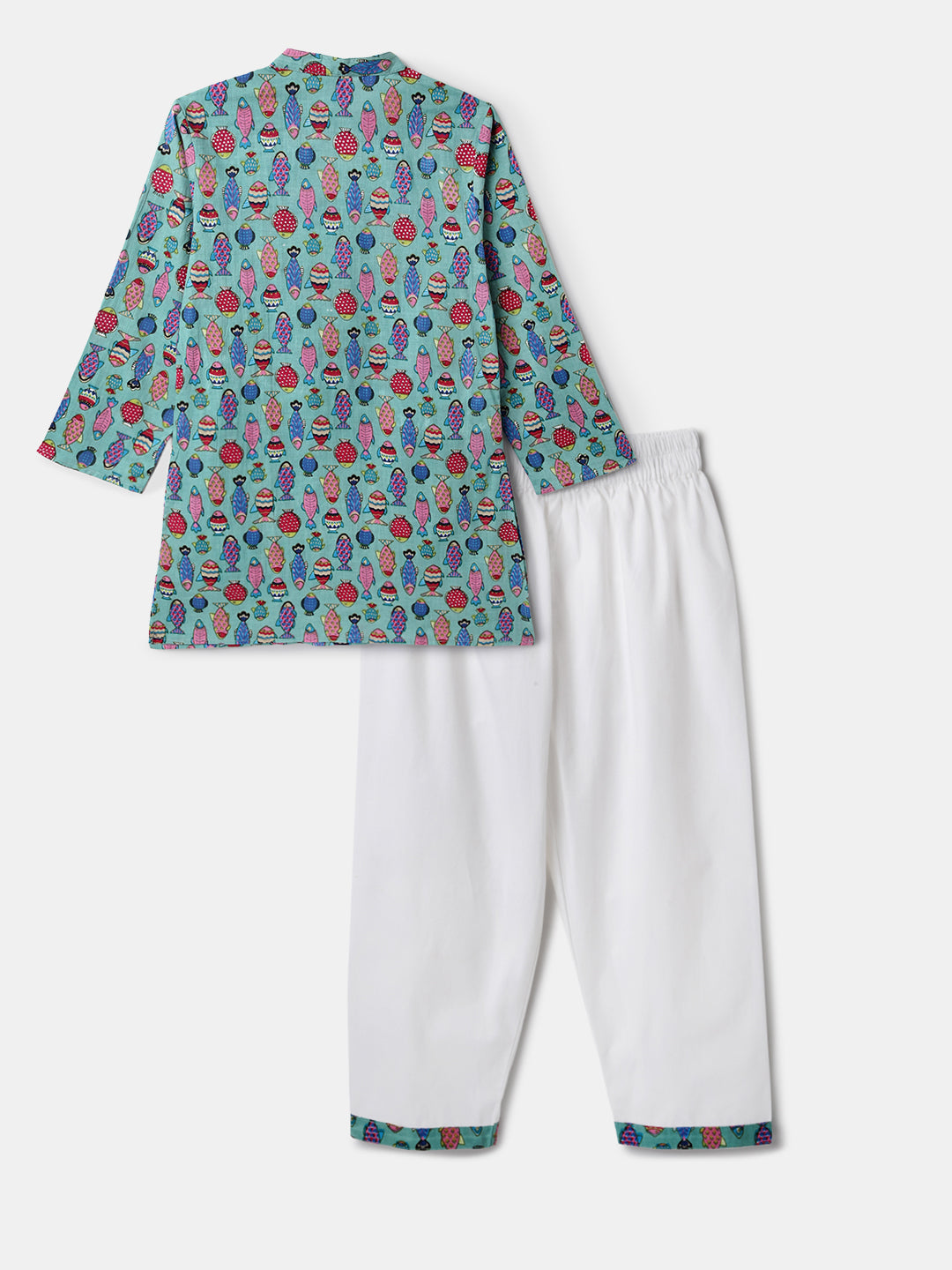 Nautinati Boys' Cotton Festive Kurta and Pyjama Set | Block Print Kurta | Age 2-10 Years