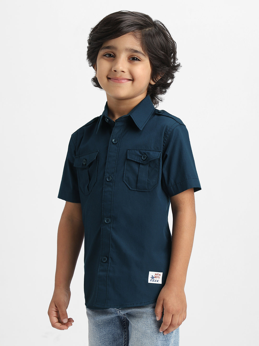 Nautinati Boys Cotton Shirt with 2 Front Pockets | Age 2 - 10 Years