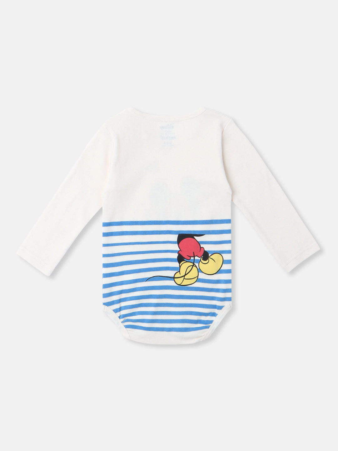 Nautinati Infants Soft Cotton Striped and Mickey Printed Bodysuit