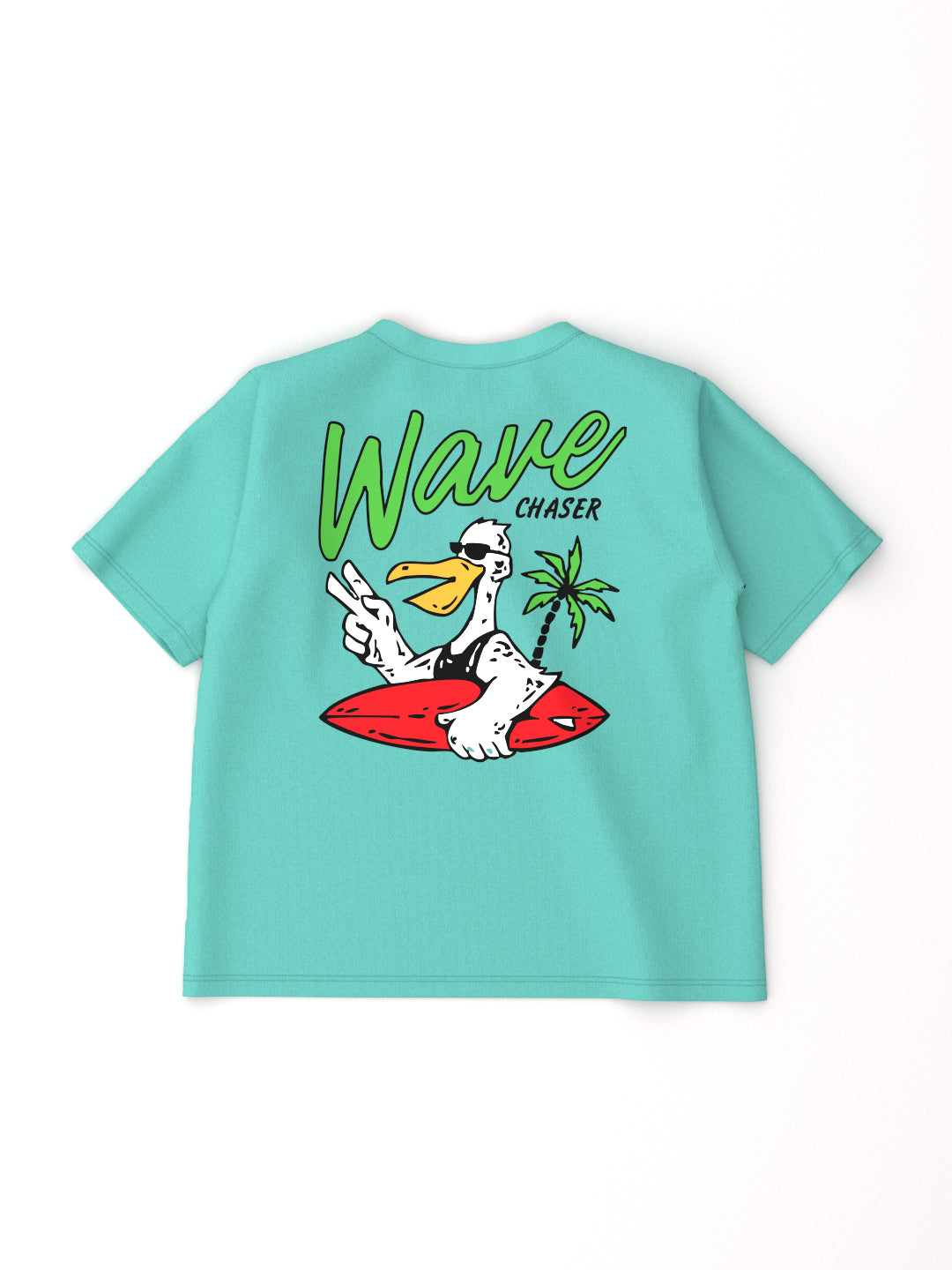 Nautinati Teal Puff-printed Oversized T-shirt for Boys