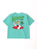 Nautinati Teal Puff-printed Oversized T-shirt for Boys