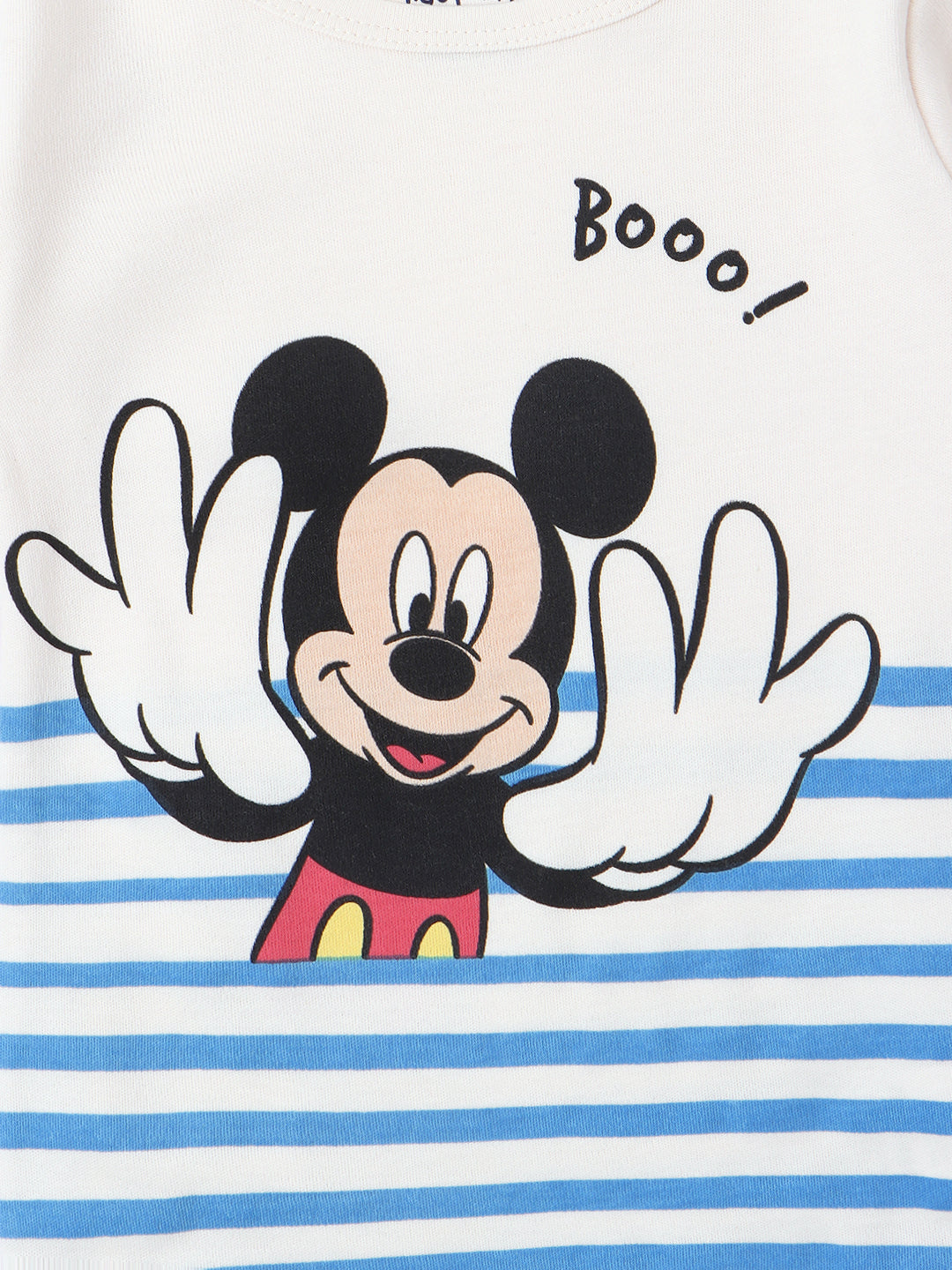 Nautinati Infants Soft Cotton Striped and Mickey Printed Bodysuit