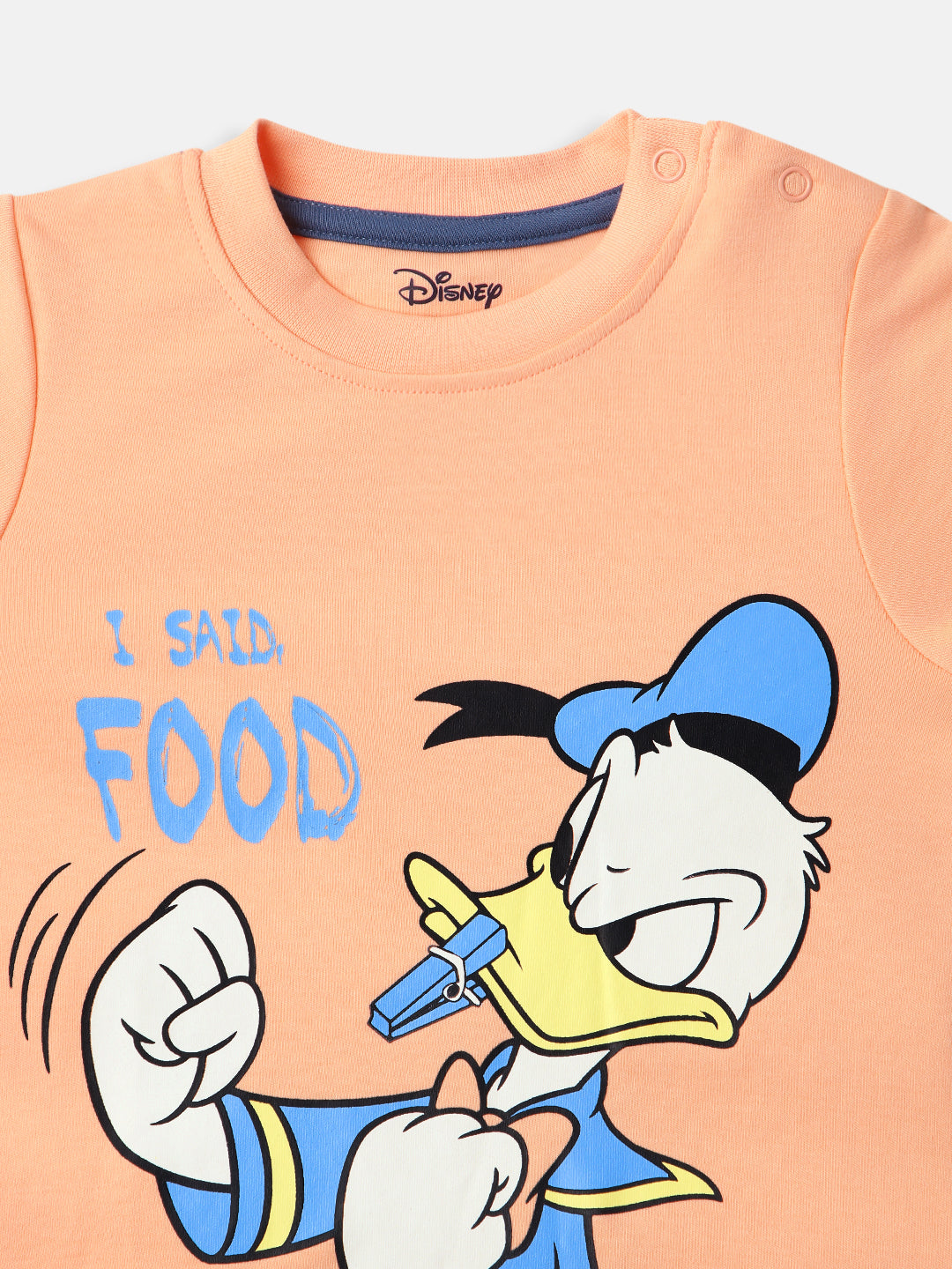 Nautinati Disney Donald Duck Baby Boys Pure Cotton Regular T Shirt (Orange, Pack of 1)