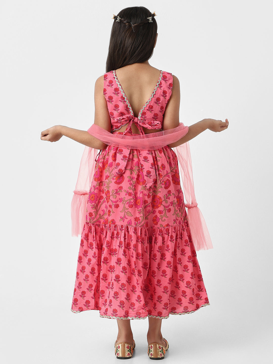 Nautinati Girls Choli and Ghagra Set with Dupatta | Cotton Lehenga Set for Girls | Party Wear Set for Girls