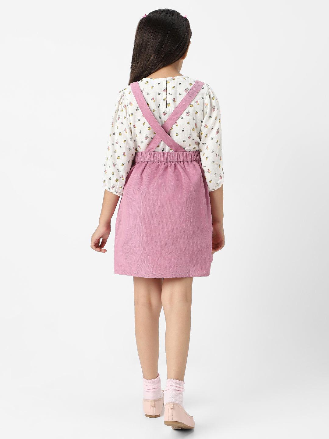 Nautinati Girls' Cotton Dungaree Set