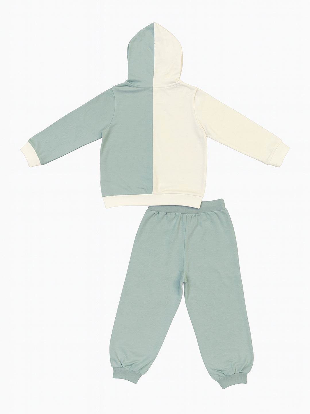 Nautinati White & Green Typography Sweatshirt Set for Boys