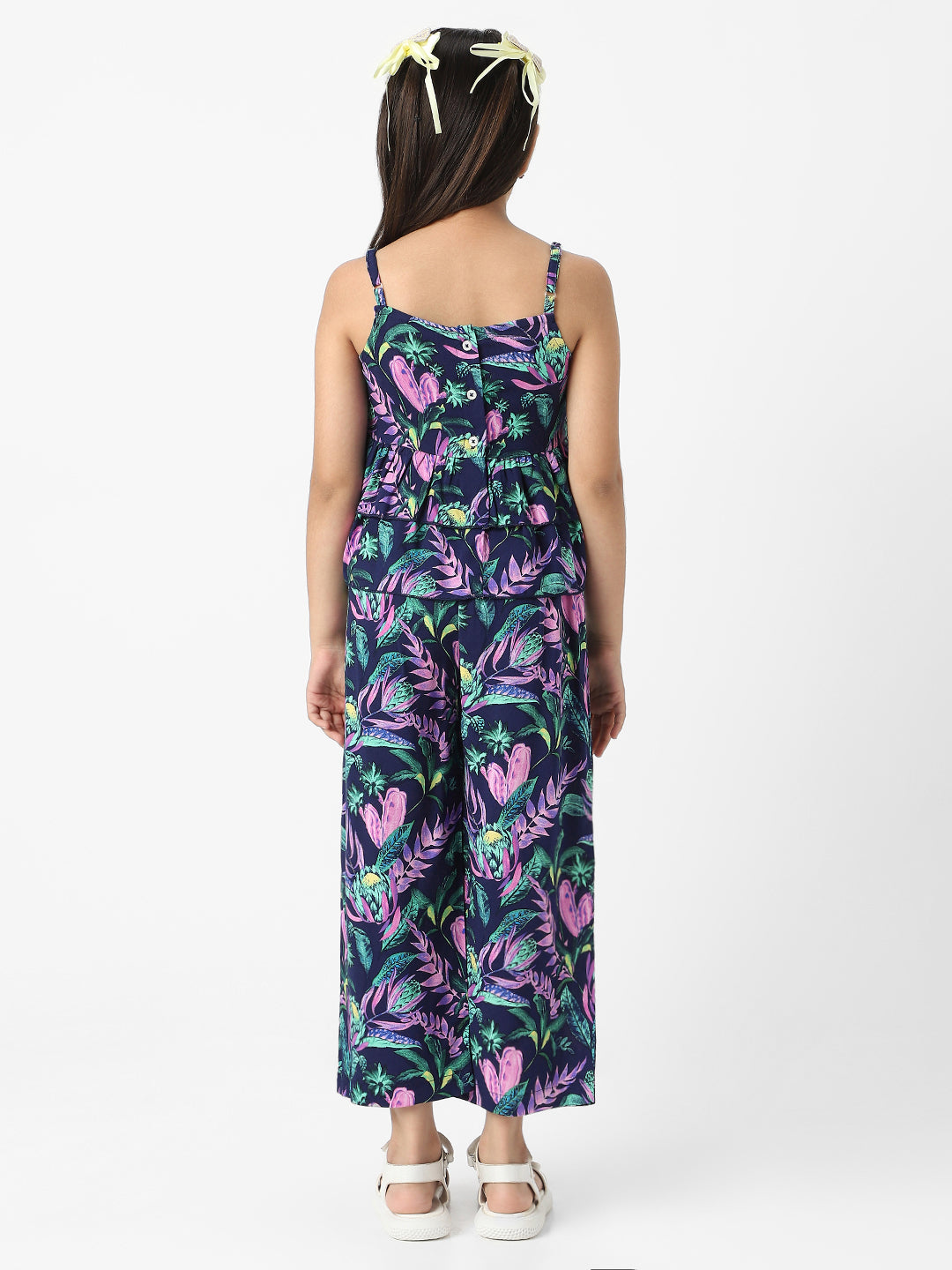 Nautinati Girls' Combo Set of Tiered Top and Bottoms