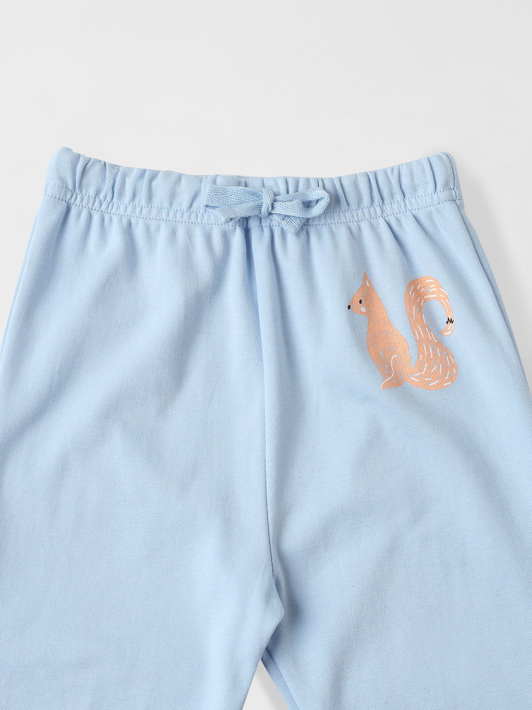 Nautinati Cotton Solid and Forest AOP Pack of 2 Pants Set for Baby Girls