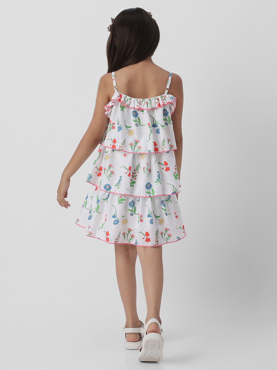 Nautinati Girls Floral AOP Tiered Frock