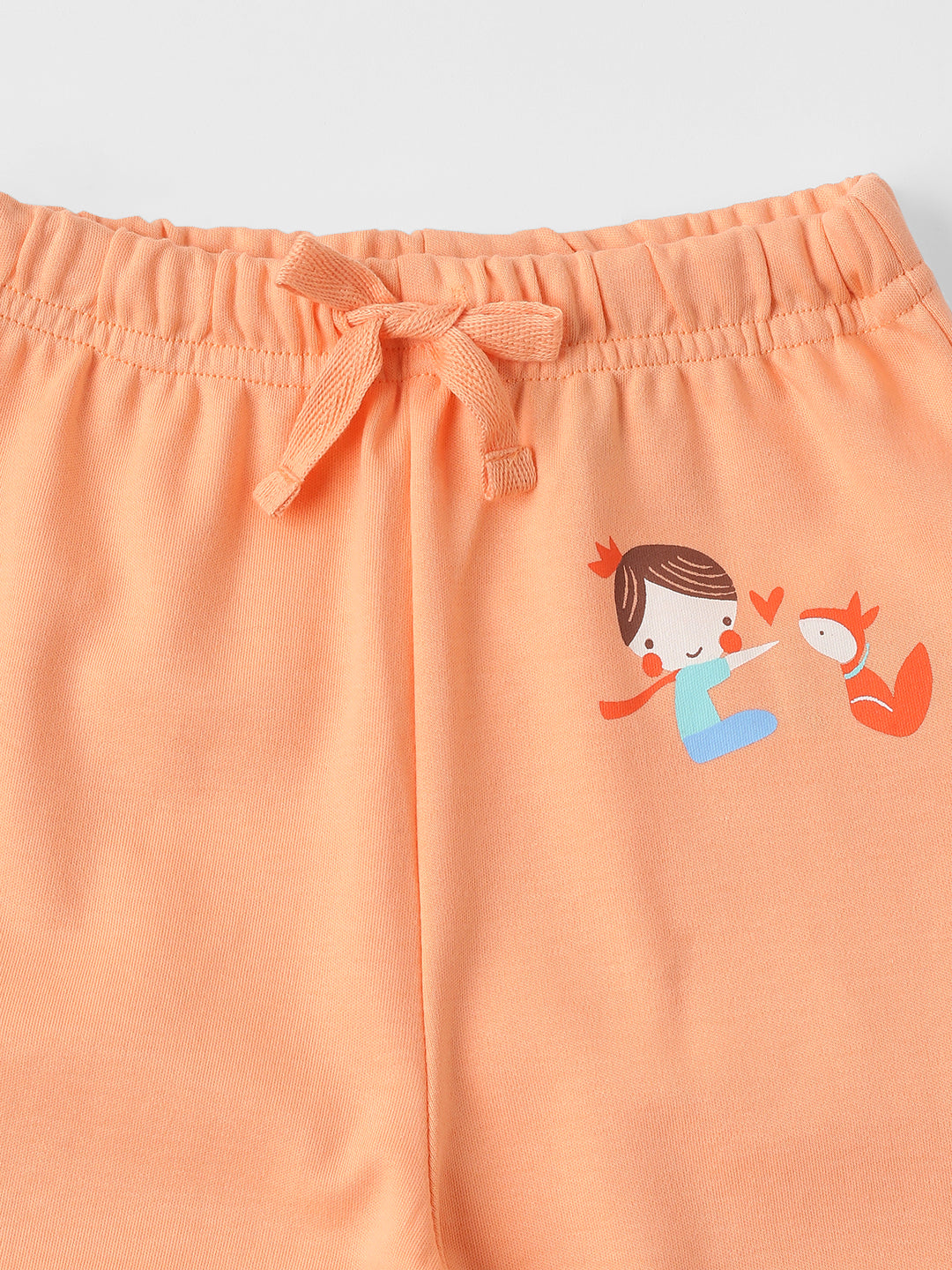 Nautinati Cotton Solid and Forest AOP Pack of 2 Pants Set for Baby Girls