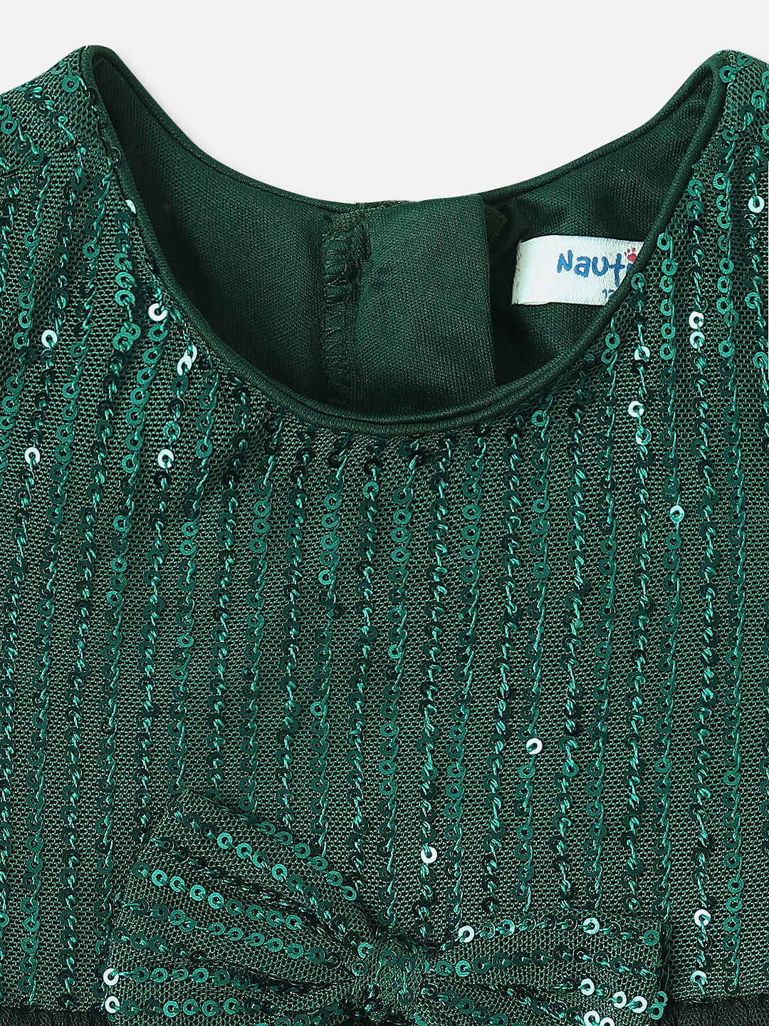 Nautinati Girls Sequin Party Dress with Sling Bag