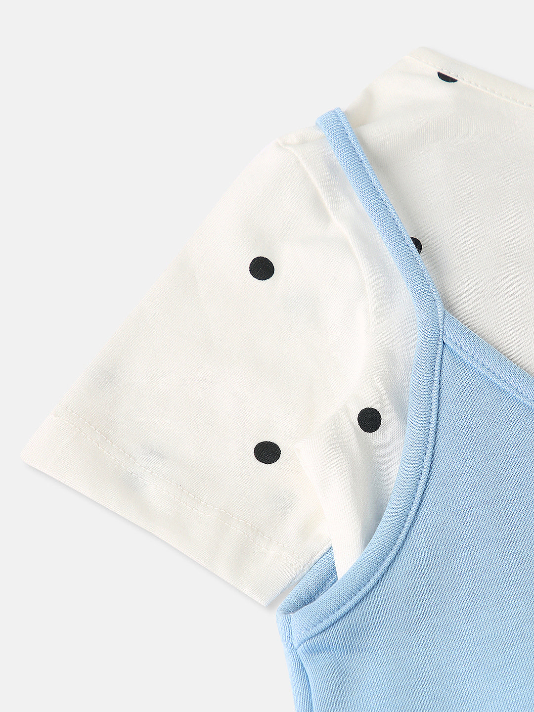 Nautinati Girls Slip Dress with Polka Print T-shirt