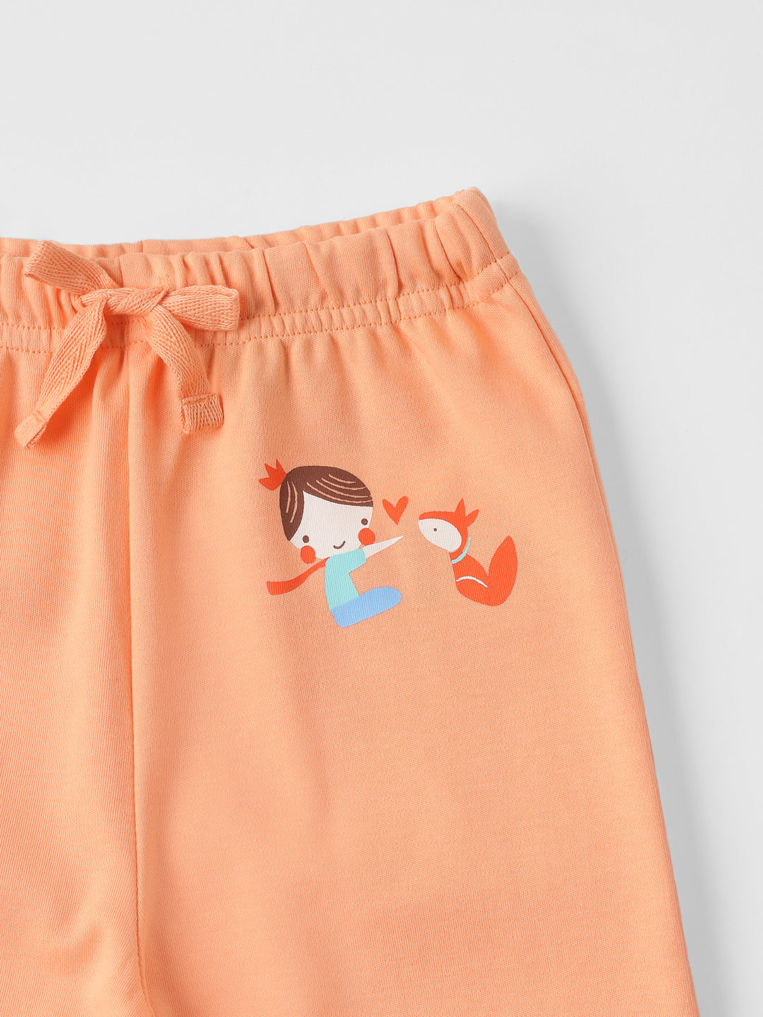 Nautinati Cotton Solid and Forest AOP Pack of 2 Pants Set for Baby Girls