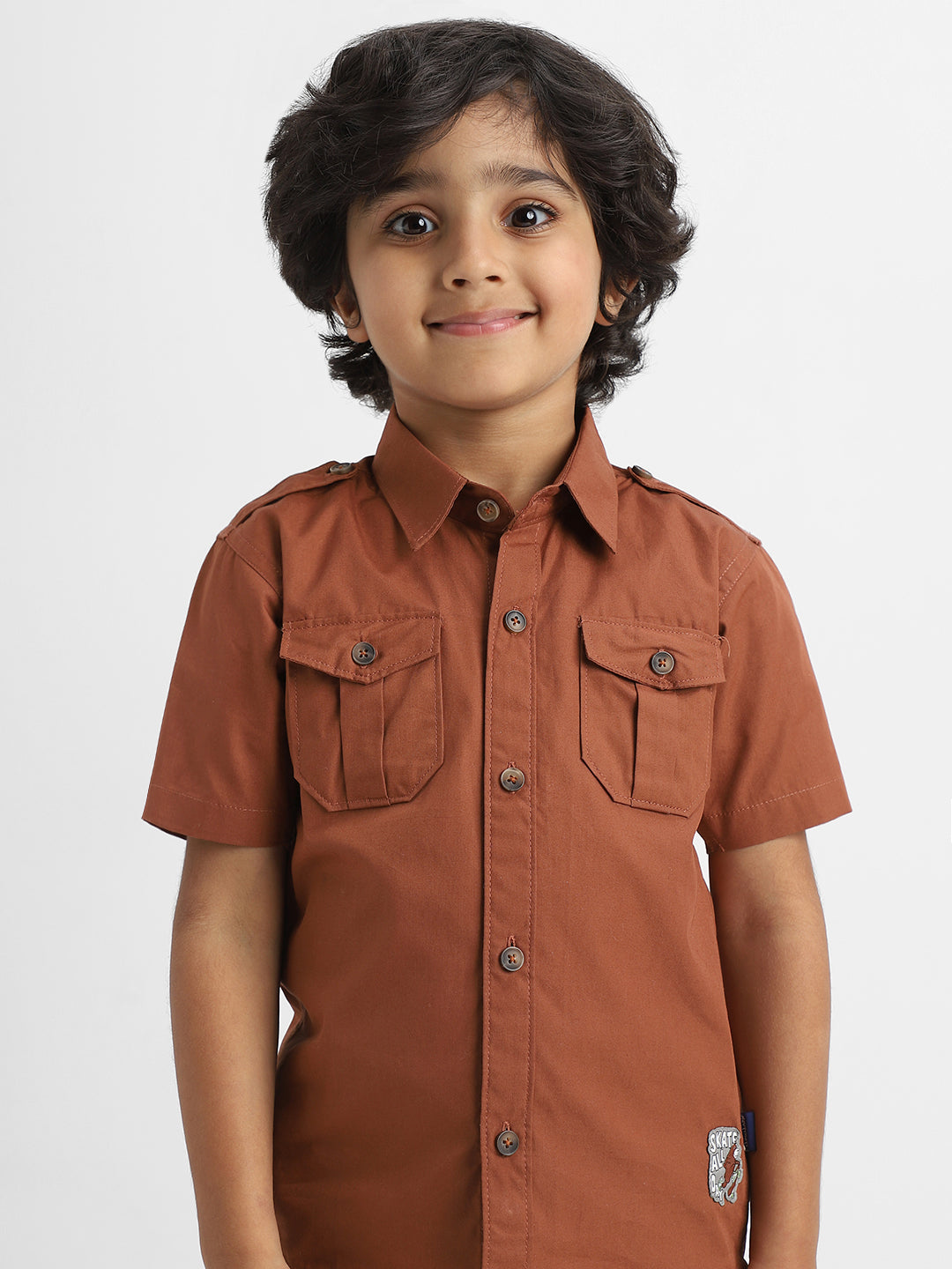 Nautinati Boys Cotton Shirt with 2 Front Pockets | Age 2 - 10 Years
