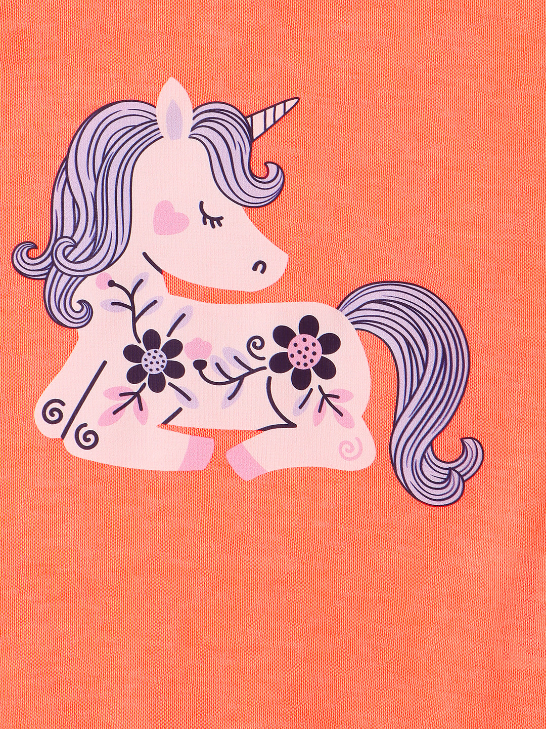 Nautinati Girls' Cotton Unicorn Print Top