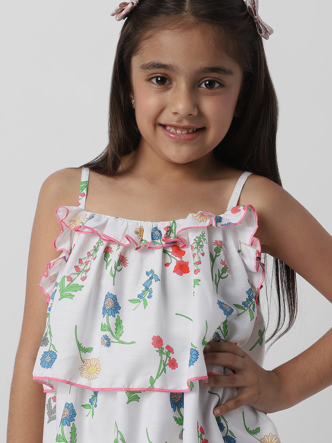 Nautinati Girls Floral AOP Tiered Frock
