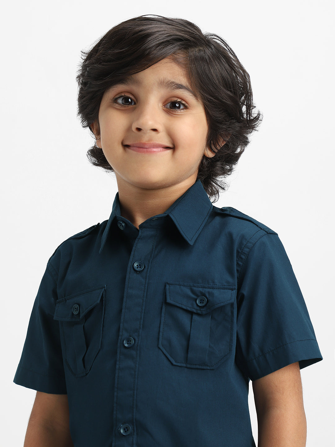Nautinati Boys Cotton Shirt with 2 Front Pockets | Age 2 - 10 Years