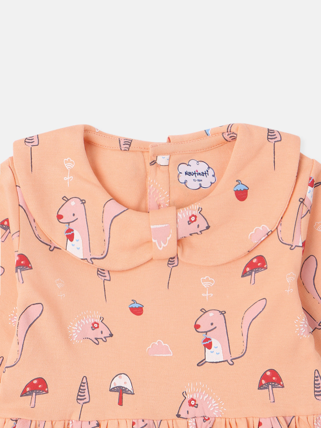 Nautinati Infants Cotton All Over Graphic Print Dress with Matching Headband