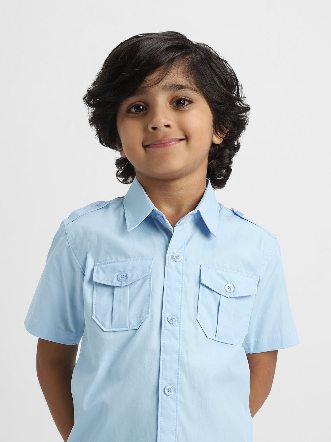 Nautinati Boys Cotton Shirt with 2 Front Pockets | Age 2 - 10 Years