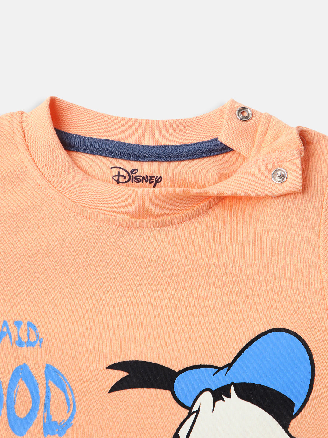 Nautinati Disney Donald Duck Baby Boys Pure Cotton Regular T Shirt (Orange, Pack of 1)