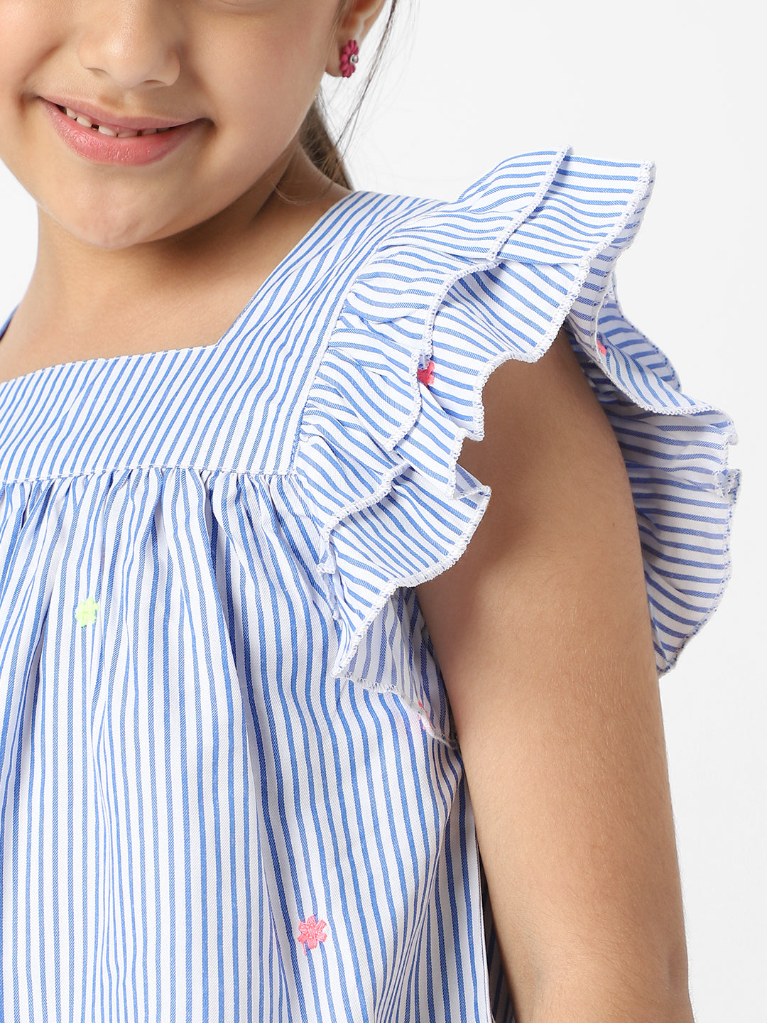 Nautinati Girls' Cotton Striped Top