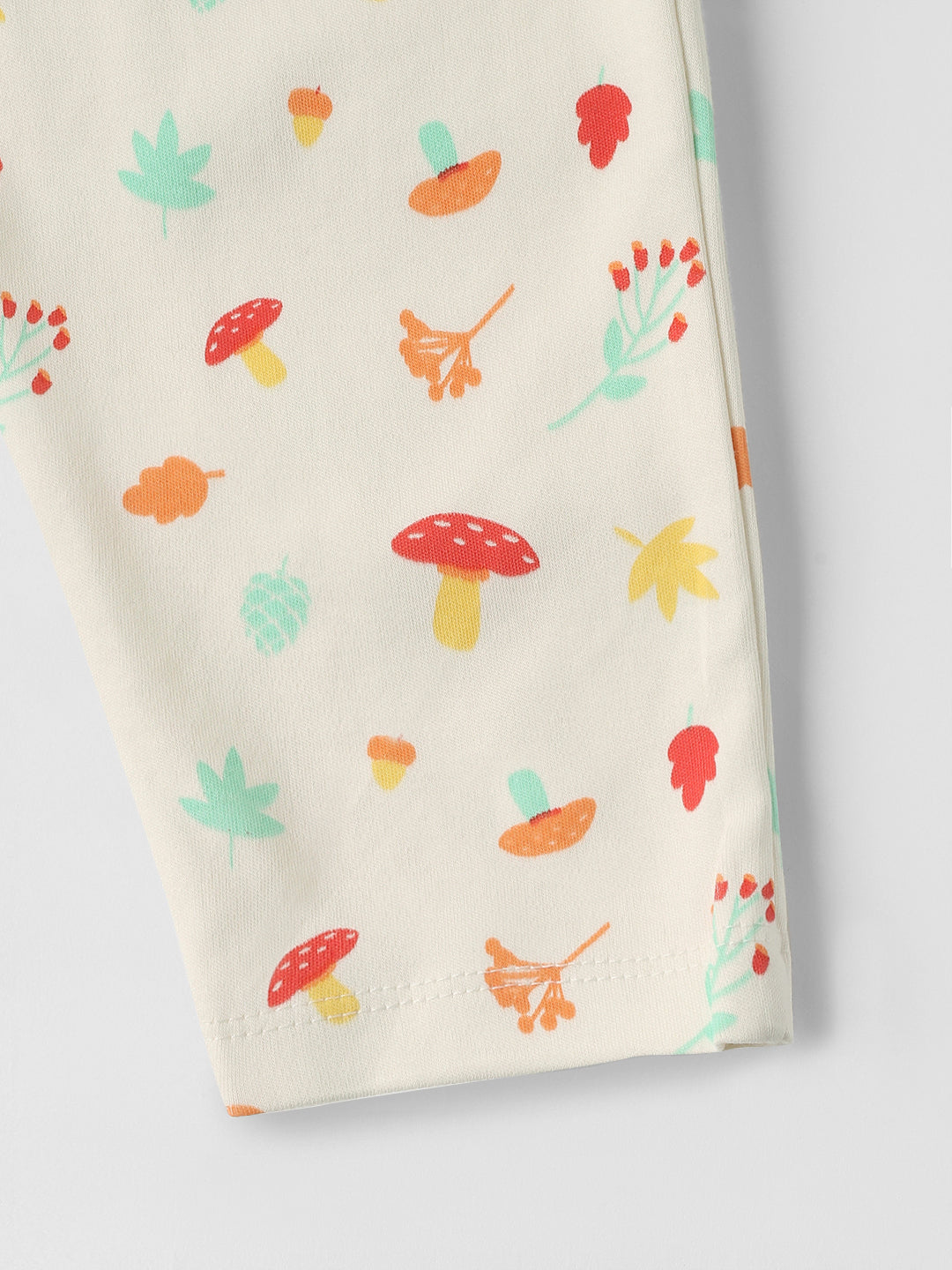 Nautinati Cotton Solid and Forest AOP Pack of 2 Pants Set for Baby Girls
