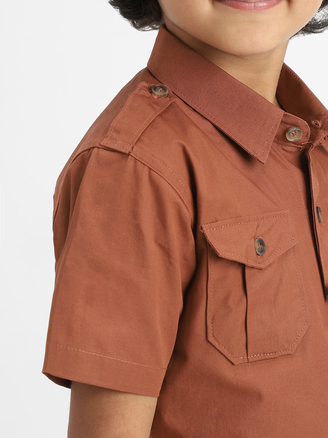 Nautinati Boys Cotton Shirt with 2 Front Pockets | Age 2 - 10 Years